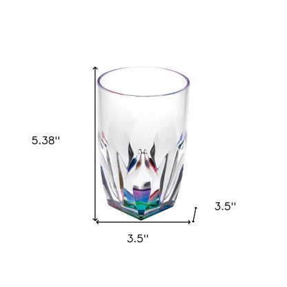 Set of Four Rainbow Acrylic Stemless Highball Glass