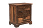 27" Dark Brown Solid Wood Three Drawer Nightstand