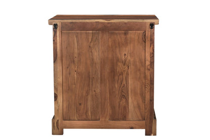 27" Dark Brown Solid Wood Three Drawer Nightstand