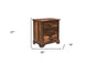 27" Dark Brown Solid Wood Three Drawer Nightstand