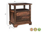 27" Dark Brown Solid Wood Two Drawer Nightstand