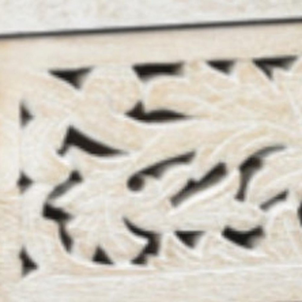 30" White Solid Wood Distressed Three Drawer Nightstand