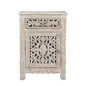 30" White Solid Wood Distressed One Drawer Nightstand