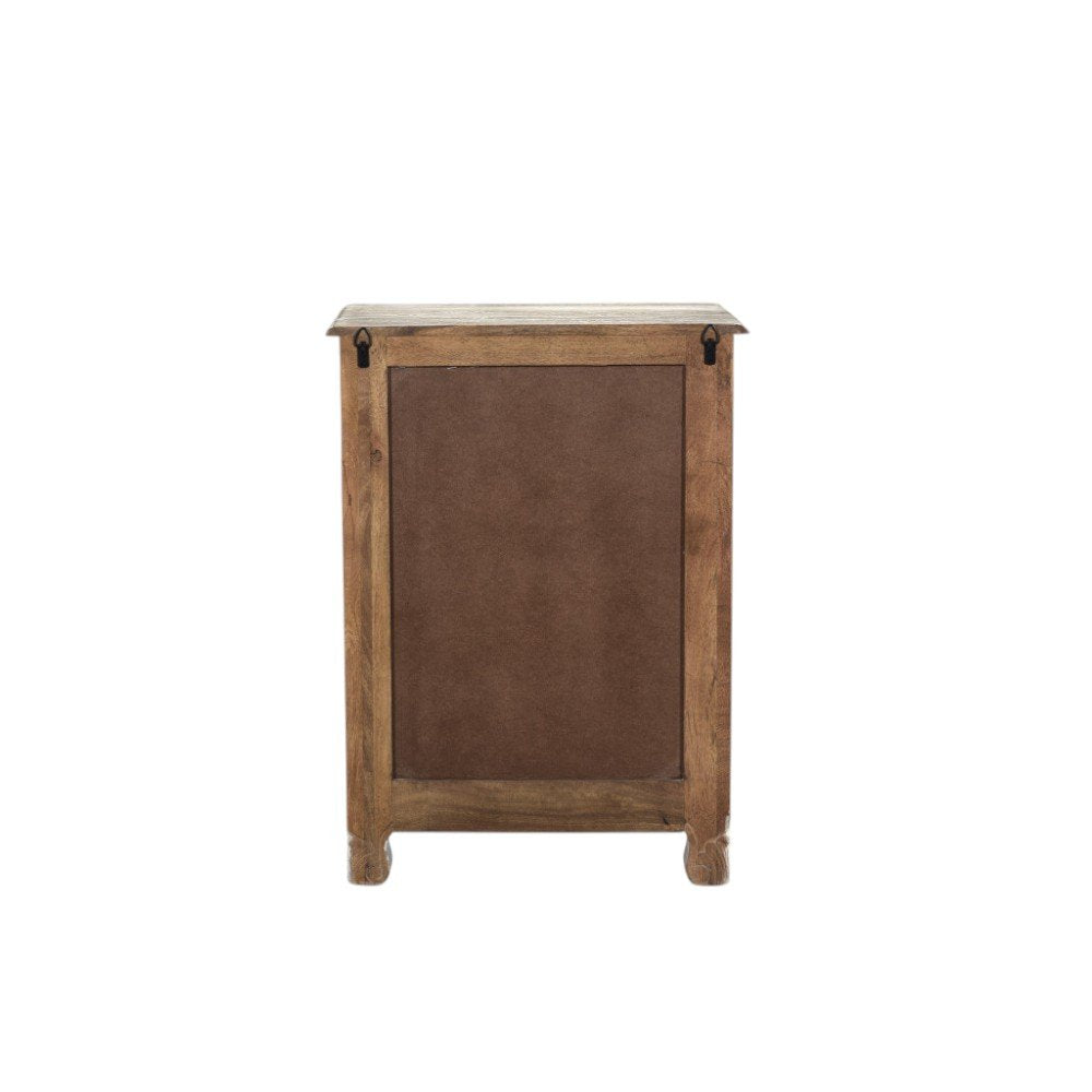 30" White Solid Wood Distressed One Drawer Nightstand