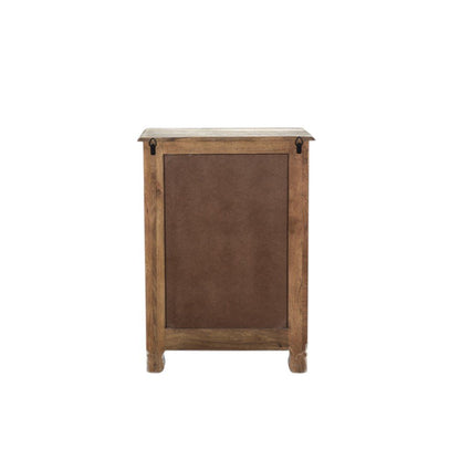 30" White Solid Wood Distressed One Drawer Nightstand