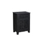 30" Black Solid Wood Distressed One Drawer Nightstand