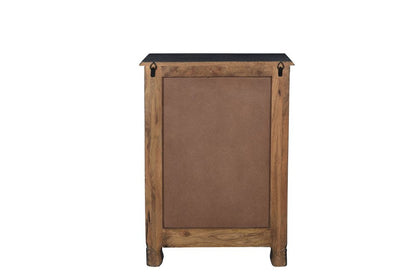 30" Black Solid Wood Distressed One Drawer Nightstand