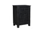 30" Black Solid Wood Distressed One Drawer Nightstand