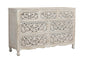 57" White Solid Wood Seven Drawer Dresser