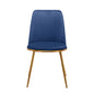 Blue And Gold Upholstered Velvet Dining Side Chair