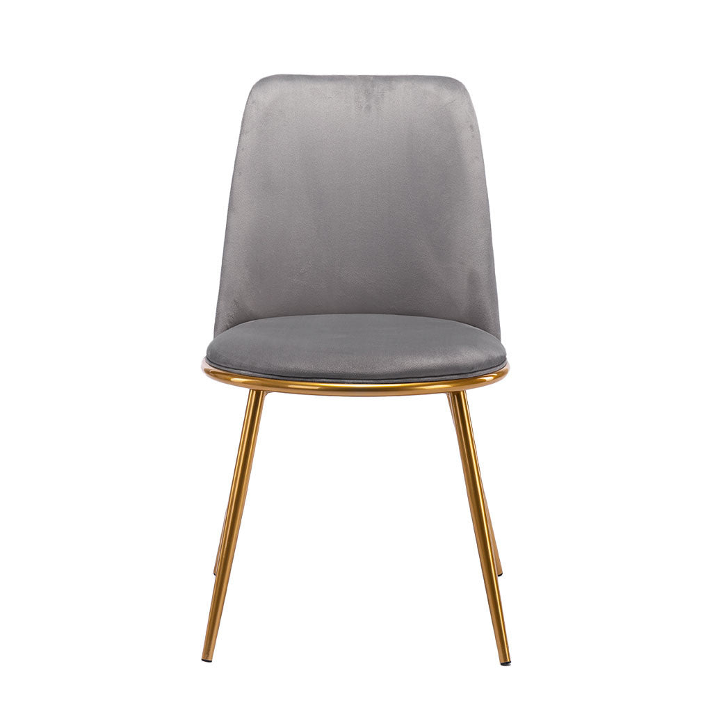 Gray And Gold Upholstered Velvet Dining Side Chair