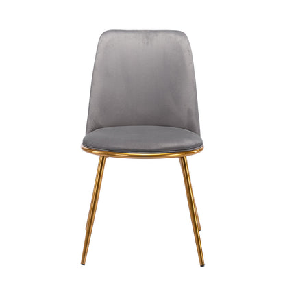 Gray And Gold Upholstered Velvet Dining Side Chair