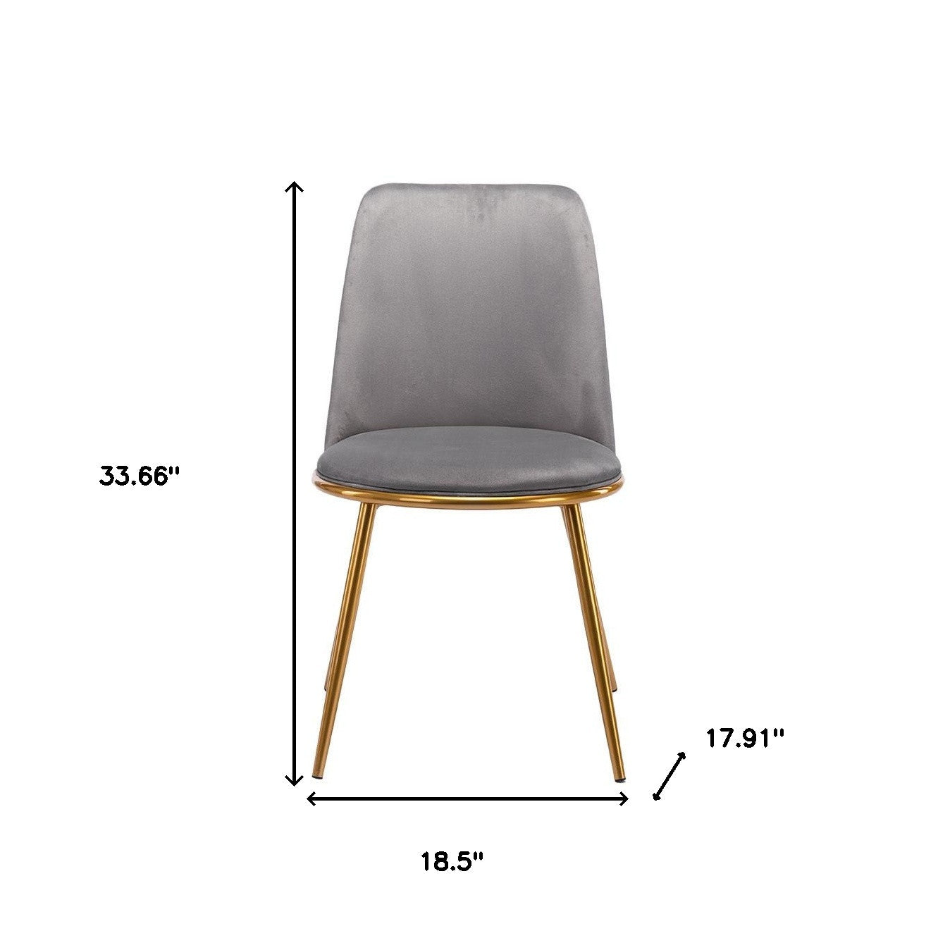 Gray And Gold Upholstered Velvet Dining Side Chair