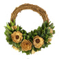 12" Brown Green and Yellow Wood Shaving Artificial Wreath