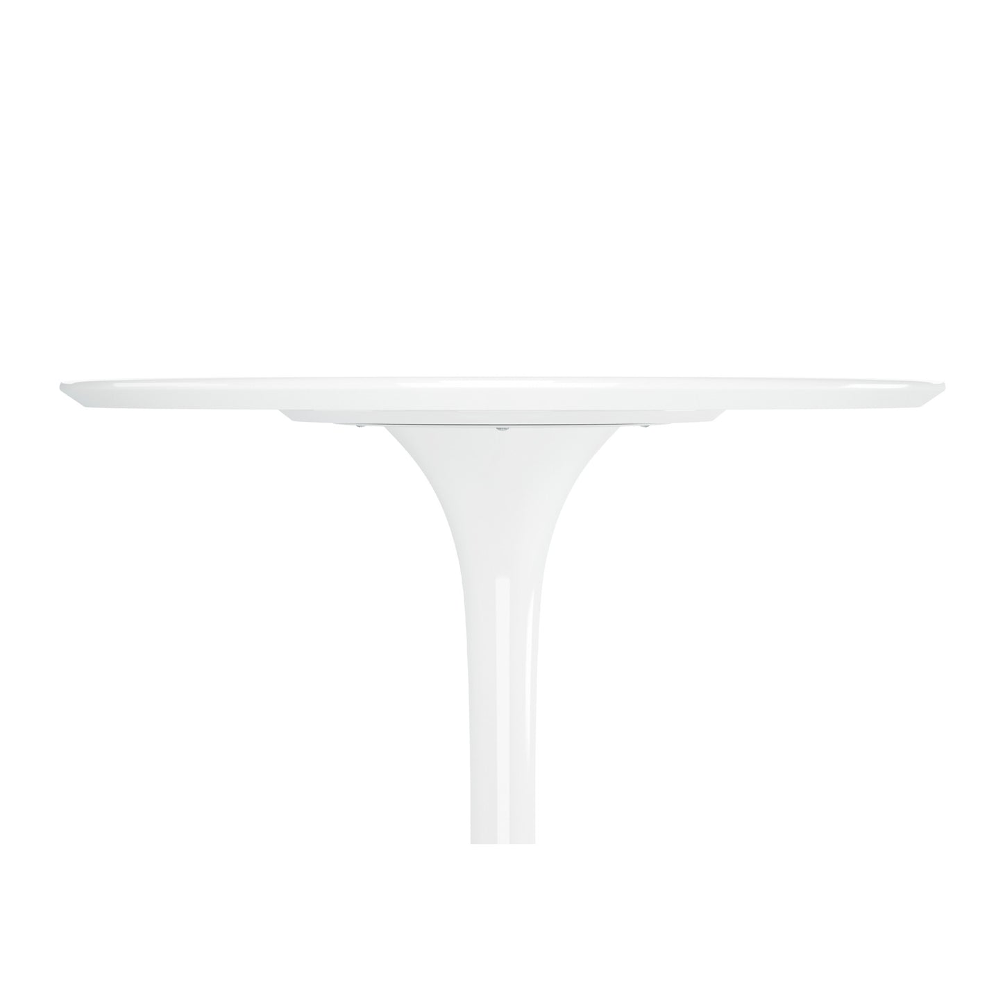 32" White Rounded Fiberglass and Metal Bar Table