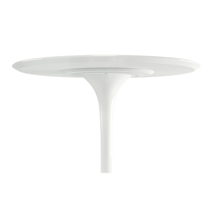 32" White Rounded Fiberglass and Metal Bar Table