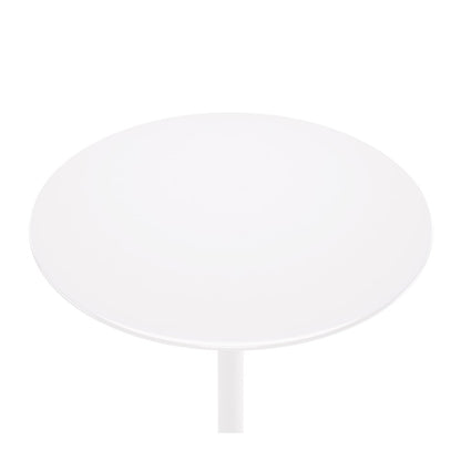 32" White Rounded Fiberglass and Metal Bar Table