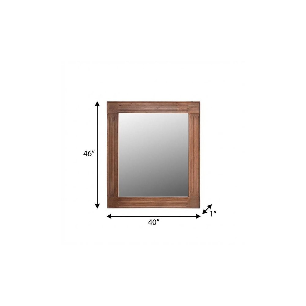 46" Brown Dresser Solid Wood Mirror