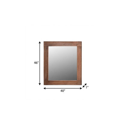 46" Brown Dresser Solid Wood Mirror