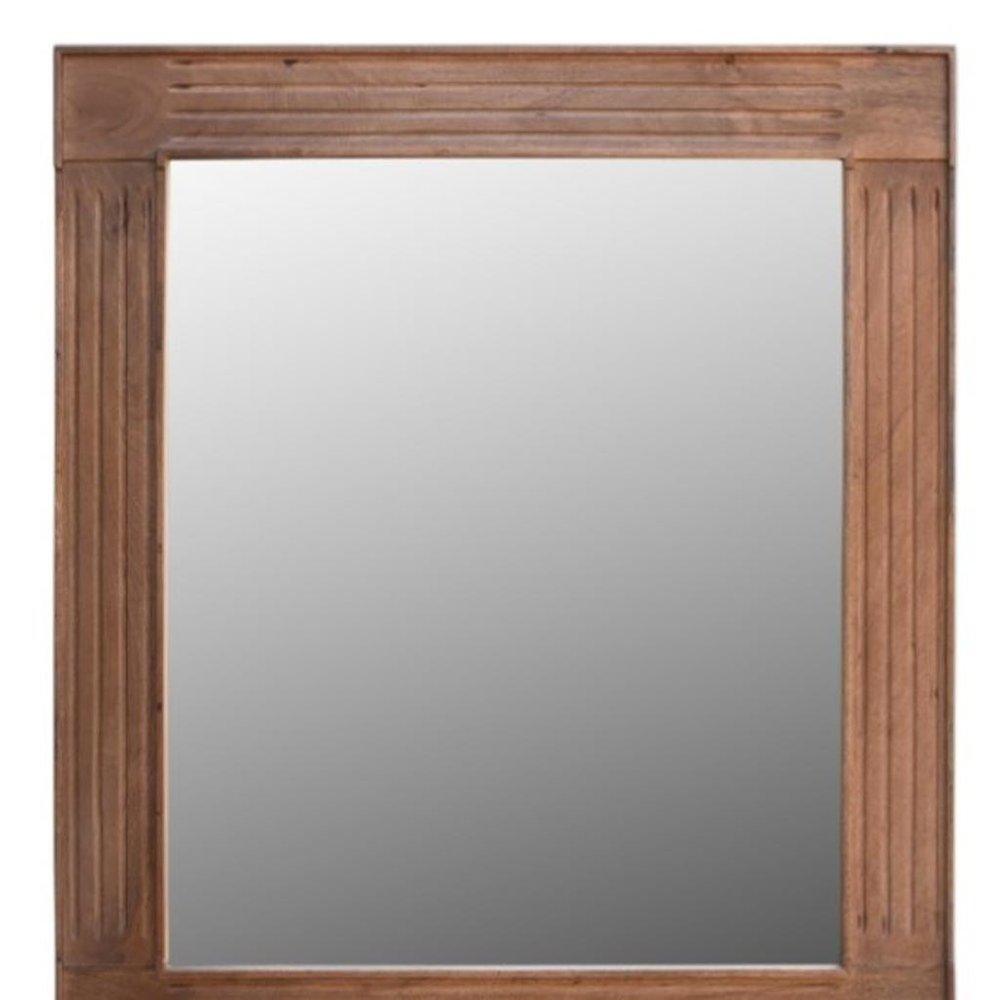 46" Brown Dresser Solid Wood Mirror