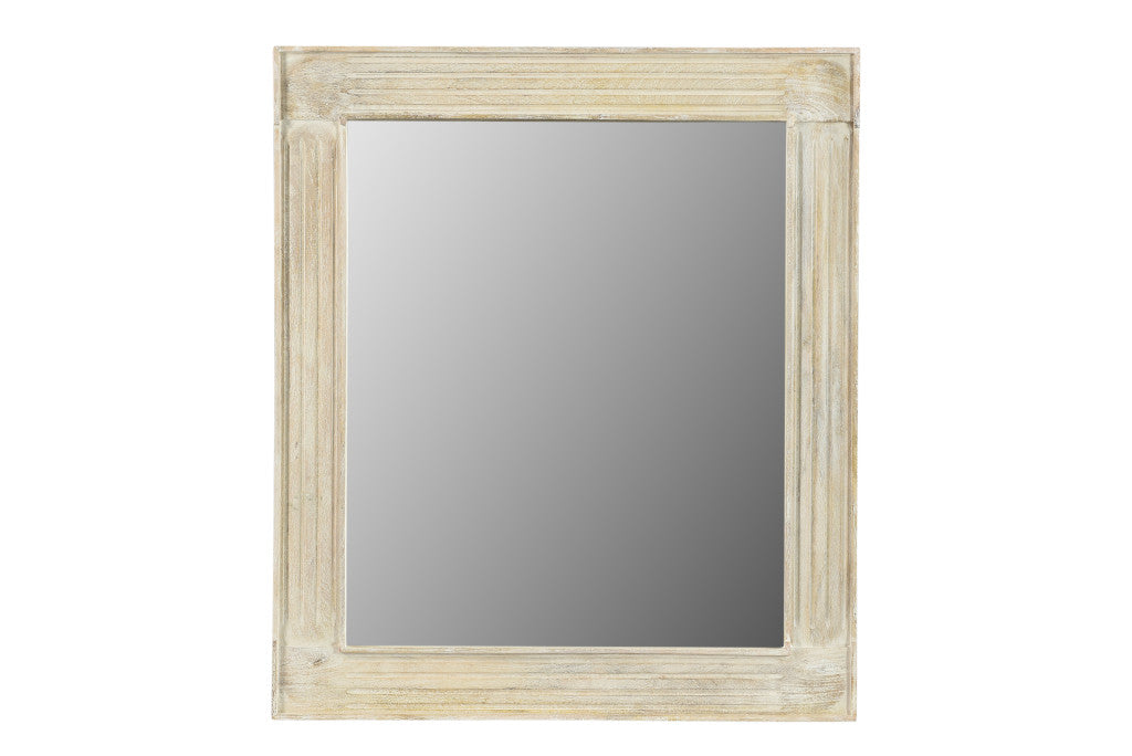 40" White Solid Wood Framed Accent Mirror