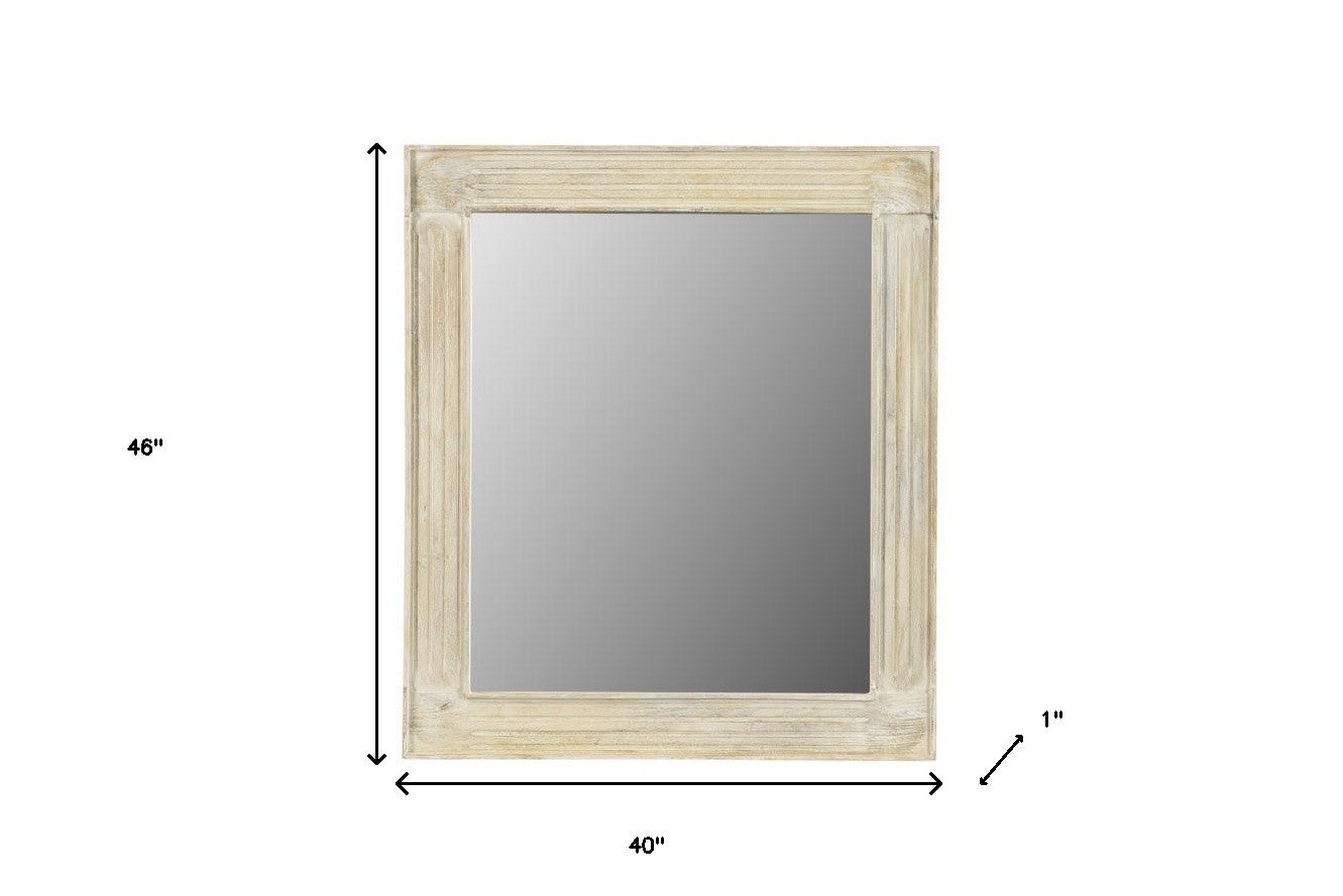 40" White Solid Wood Framed Accent Mirror