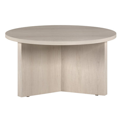 32" White Round Coffee Table