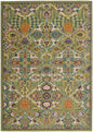 4' X 6' Green Floral Power Loom Area Rug
