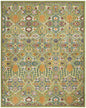 9' X 12' Green Floral Power Loom Area Rug