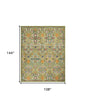 9' X 12' Green Floral Power Loom Area Rug