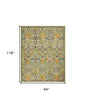 8' X 10' Green Floral Power Loom Area Rug