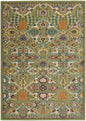 5' X 7' Green Floral Power Loom Area Rug