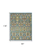 8' X 10' Blue Floral Power Loom Area Rug