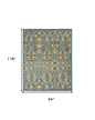 8' X 10' Blue Floral Power Loom Area Rug