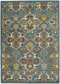 4' X 6' Blue Floral Power Loom Area Rug