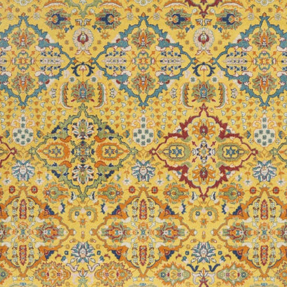 8' X 10' Yellow Floral Power Loom Area Rug