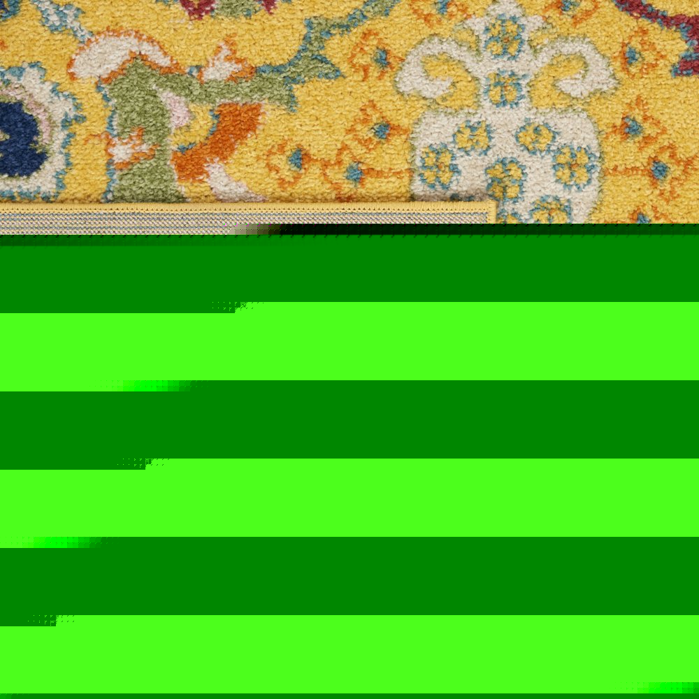 9' X 12' Yellow Floral Power Loom Area Rug