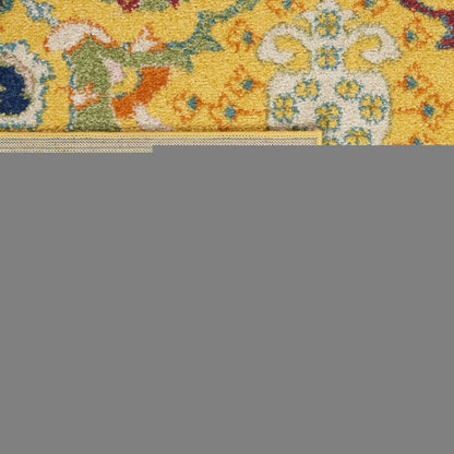 9' X 12' Yellow Floral Power Loom Area Rug