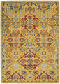 4' X 6' Yellow Floral Power Loom Area Rug