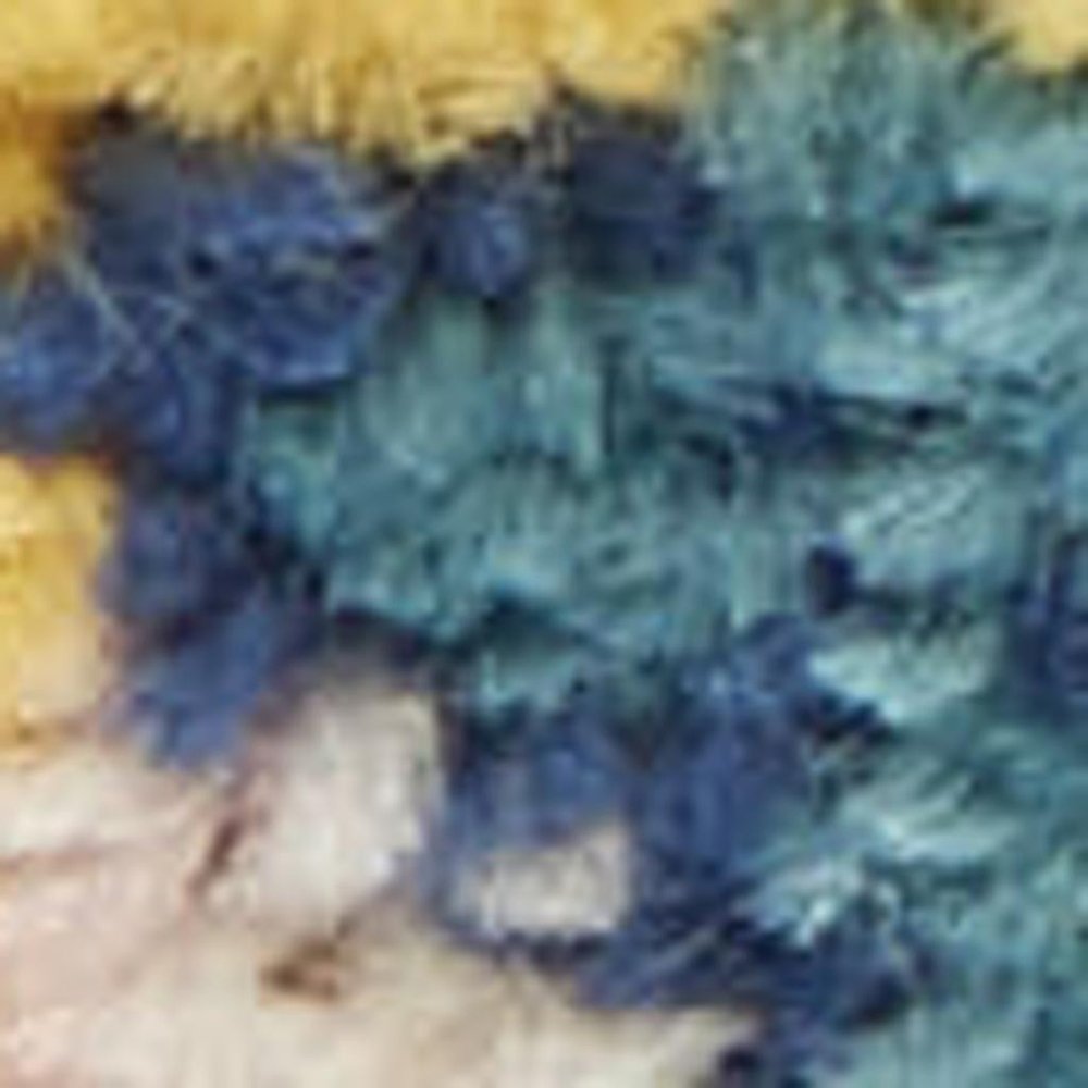 8' Yellow Floral Power Loom Runner Rug