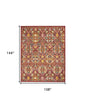 9' X 12' Red Floral Power Loom Area Rug