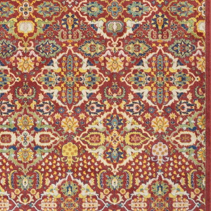 8' X 10' Red Floral Power Loom Area Rug