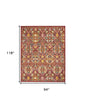 8' X 10' Red Floral Power Loom Area Rug