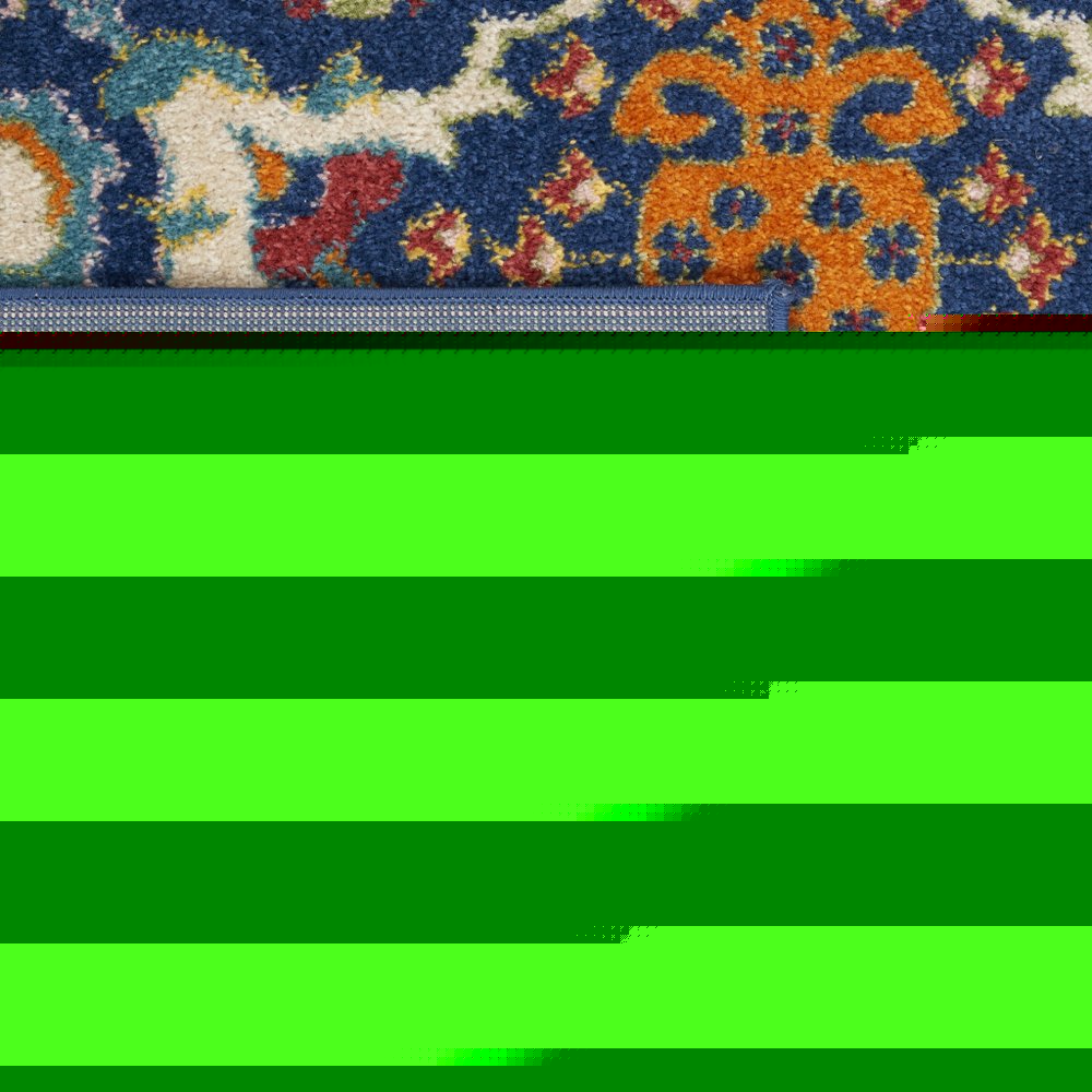 6' X 9' Blue Floral Power Loom Area Rug