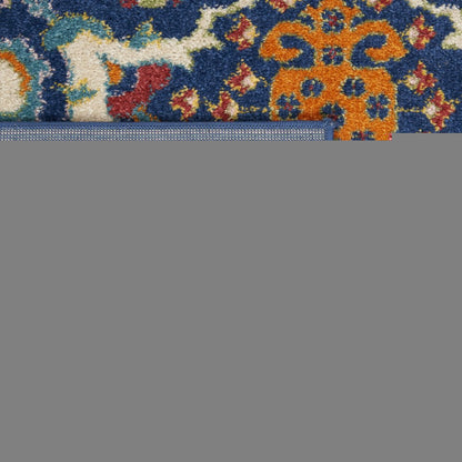 6' X 9' Blue Floral Power Loom Area Rug