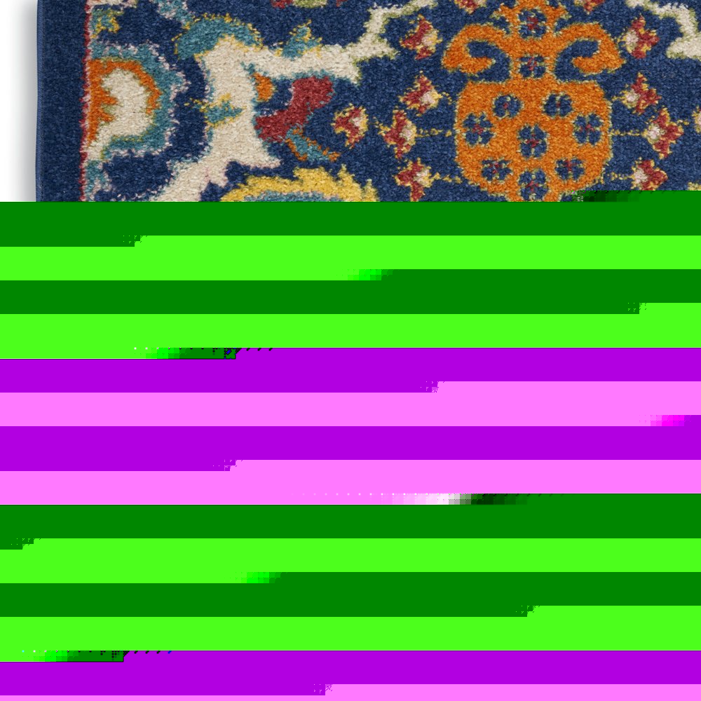 6' X 9' Blue Floral Power Loom Area Rug