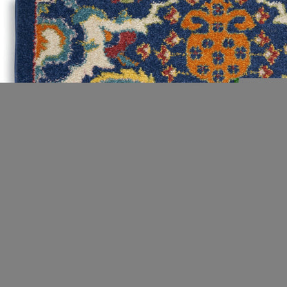 6' X 9' Blue Floral Power Loom Area Rug
