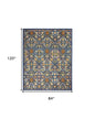 7' X 10' Blue Floral Power Loom Area Rug