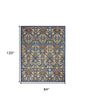 7' X 10' Blue Floral Power Loom Area Rug