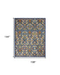 9' X 12' Blue and Yellow Floral Power Loom Area Rug